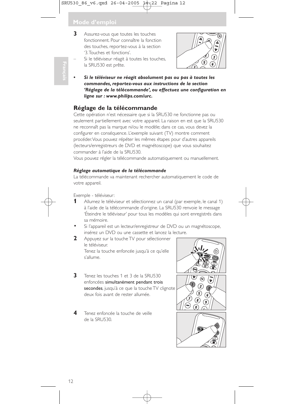 Philips Télécommande universelle User Manual | Page 12 / 76