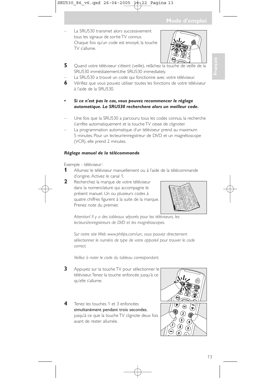 Philips Télécommande universelle User Manual | Page 13 / 76