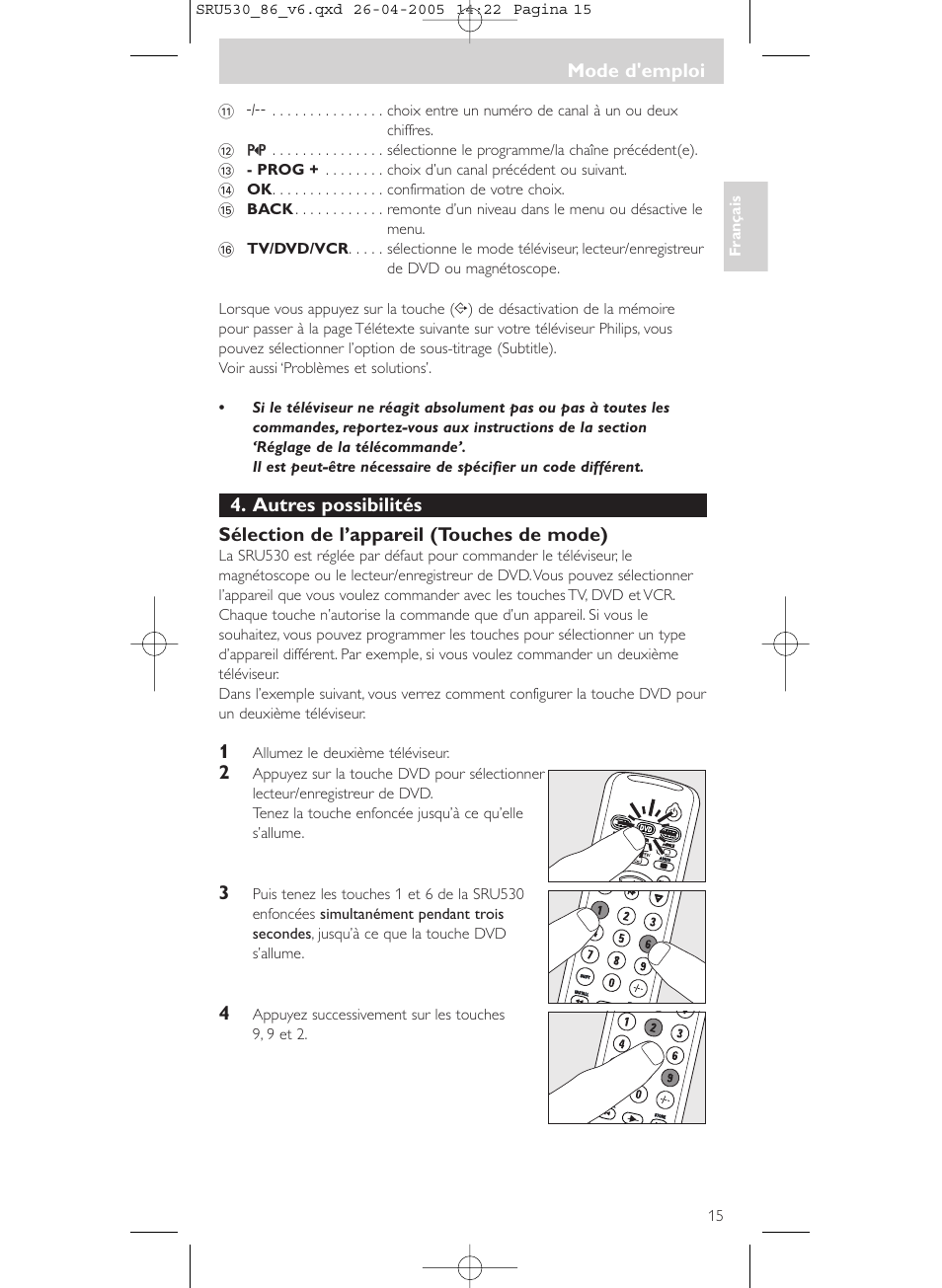 Philips Télécommande universelle User Manual | Page 15 / 76