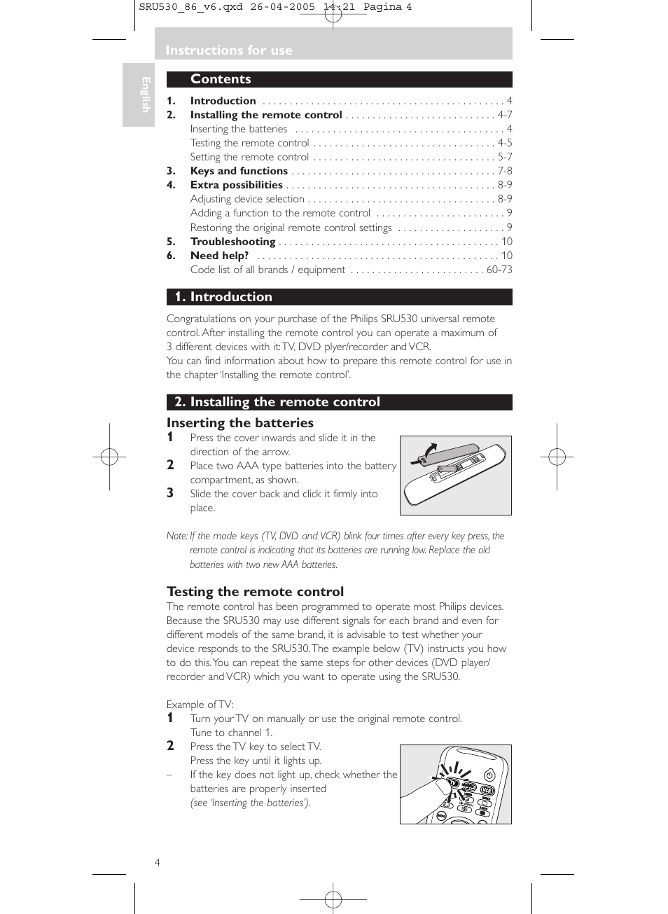 Philips Télécommande universelle User Manual | Page 4 / 76