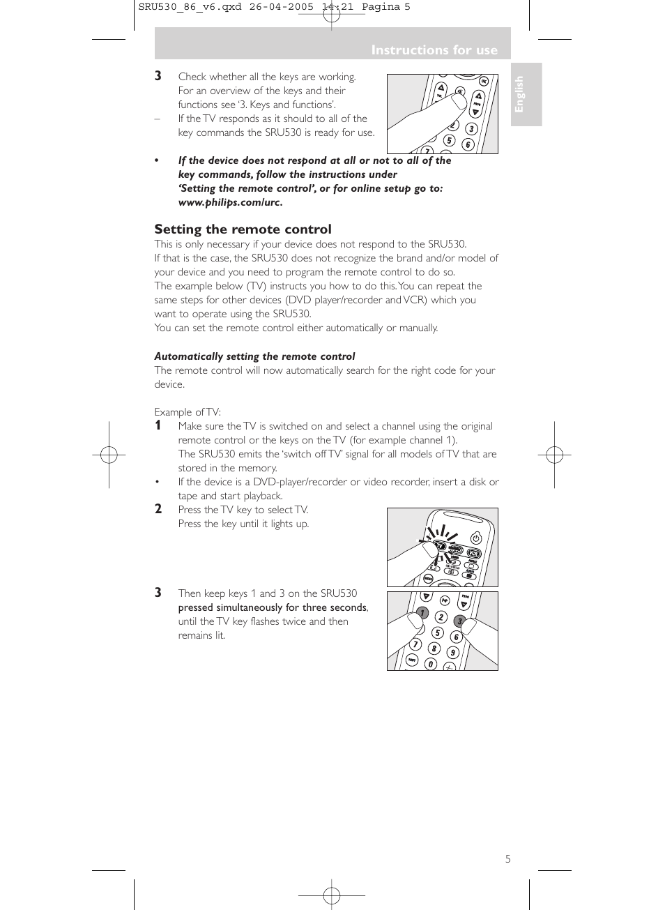 Philips Télécommande universelle User Manual | Page 5 / 76