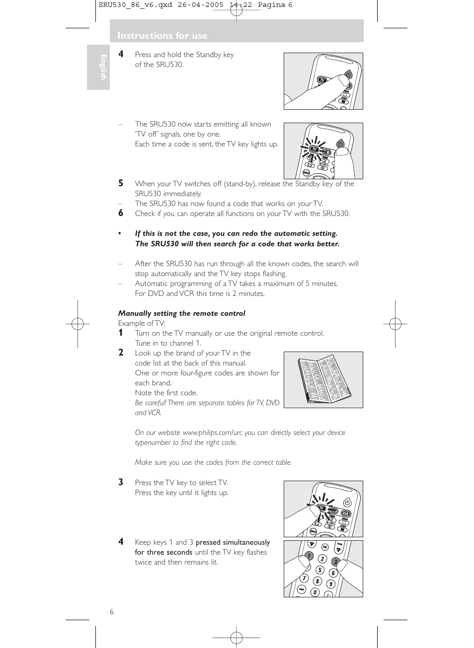 Philips Télécommande universelle User Manual | Page 6 / 76