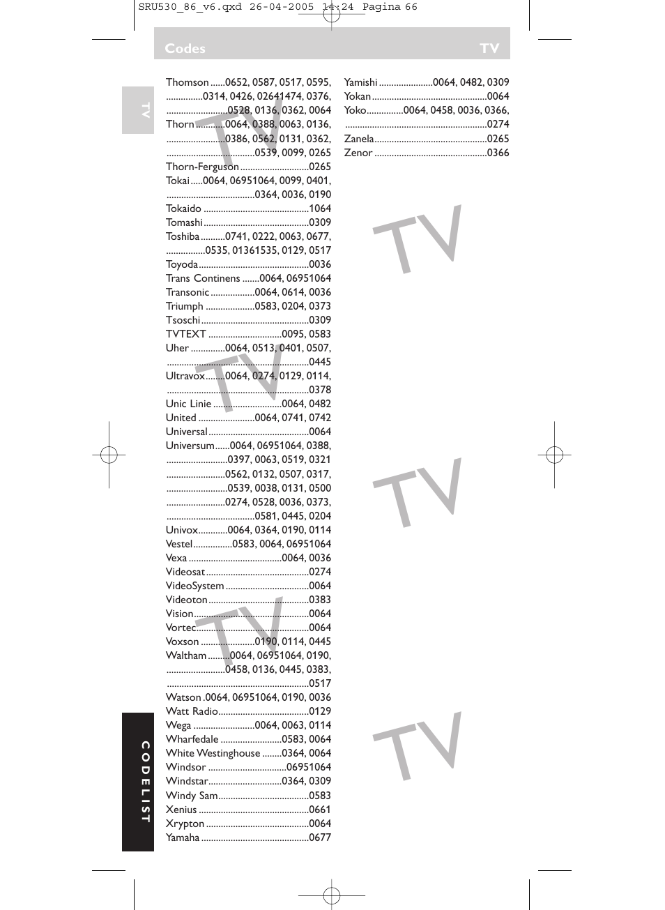 Philips Télécommande universelle User Manual | Page 66 / 76