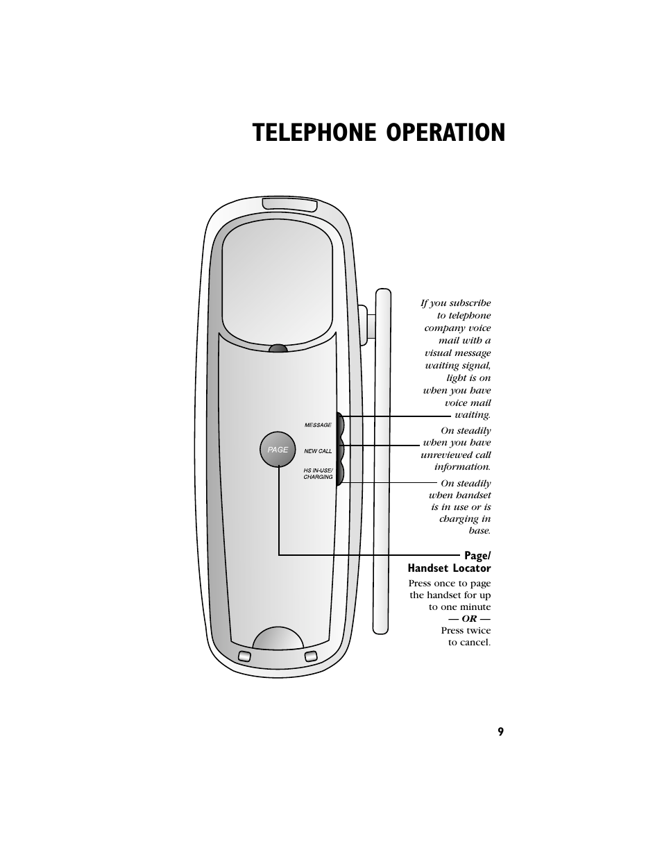 Telephone operation | AT&T 9230 User Manual | Page 10 / 25