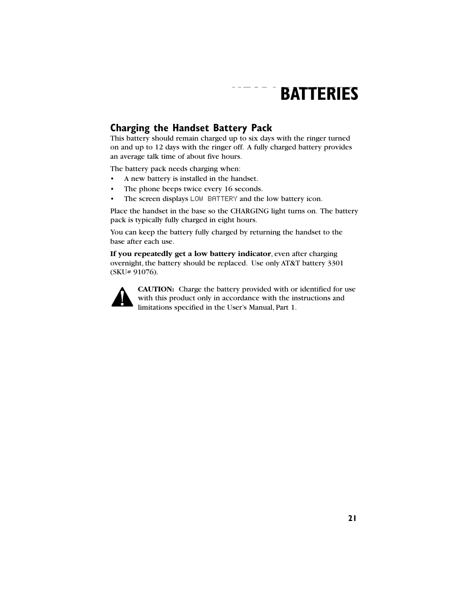 Headline right, Batteries, Headline r-sub | AT&T 9230 User Manual | Page 22 / 25