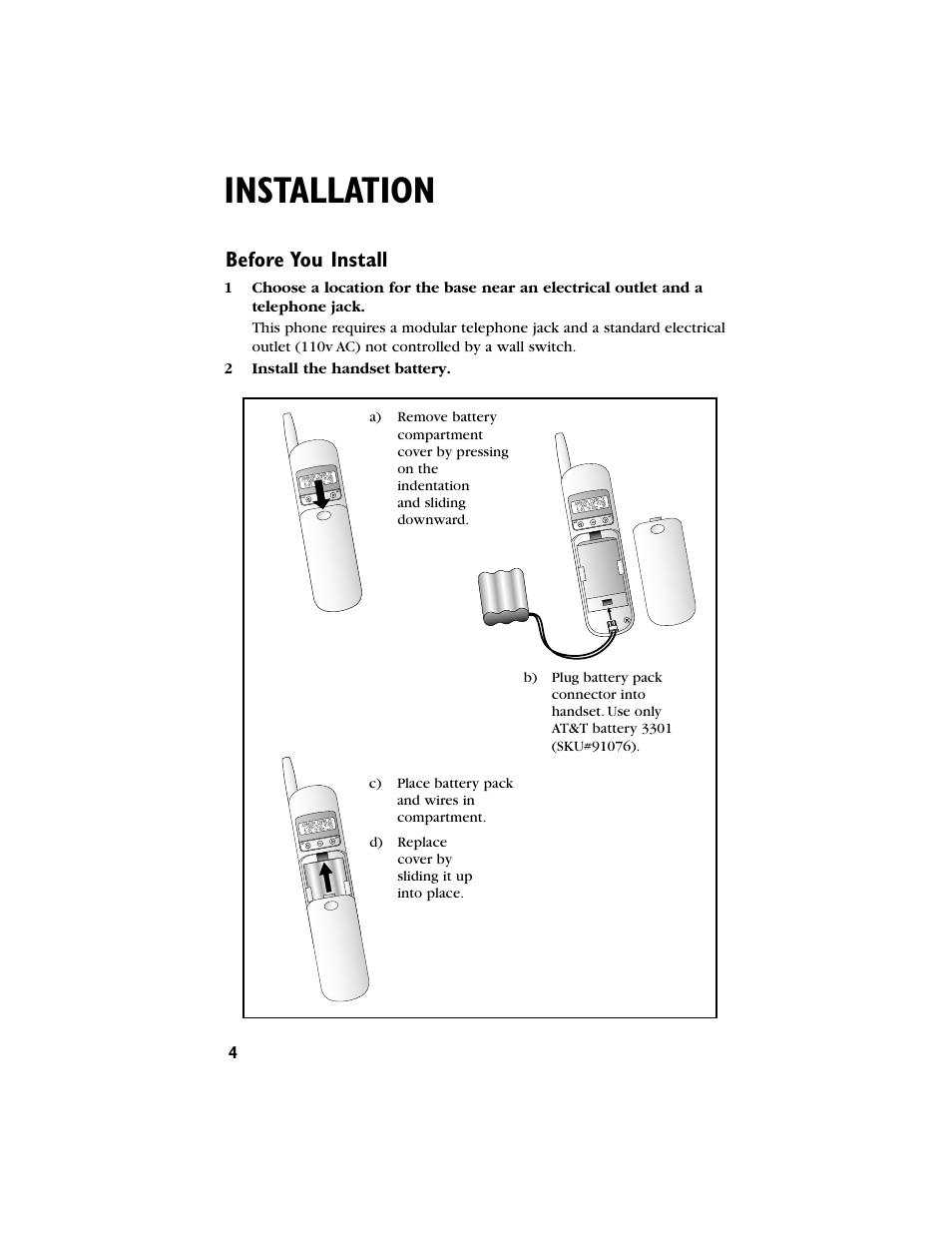 Installation, Before you install | AT&T 9230 User Manual | Page 5 / 25