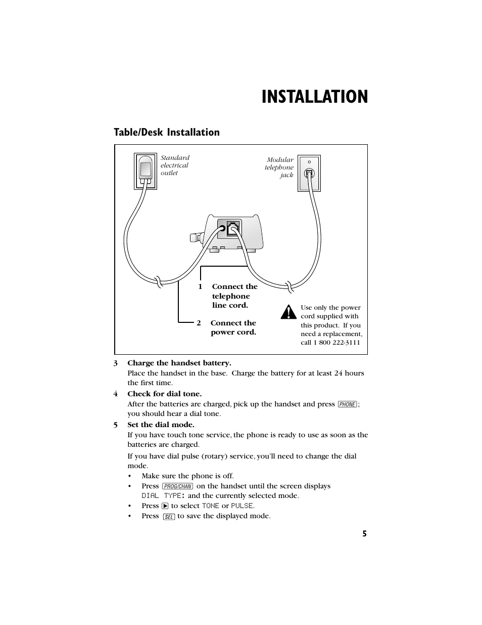 Installation, Table/desk installation | AT&T 9230 User Manual | Page 6 / 25