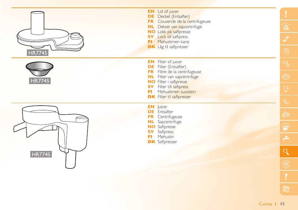 Philips Robot de cuisine User Manual | Page 45 / 64