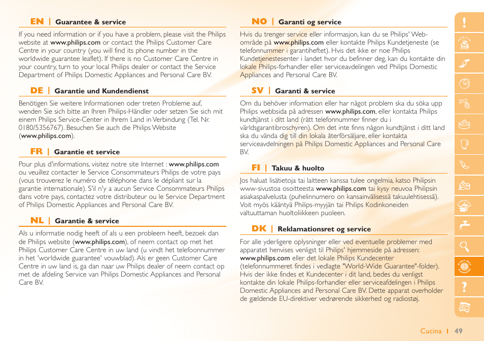 Philips Robot de cuisine User Manual | Page 49 / 64