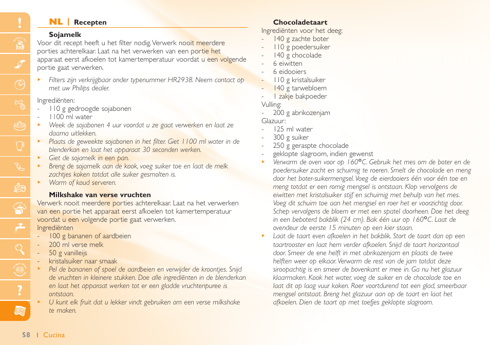 Philips Robot de cuisine User Manual | Page 58 / 64