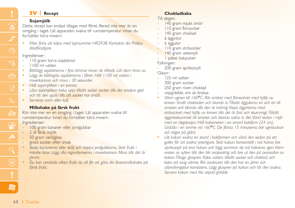 Philips Robot de cuisine User Manual | Page 60 / 64