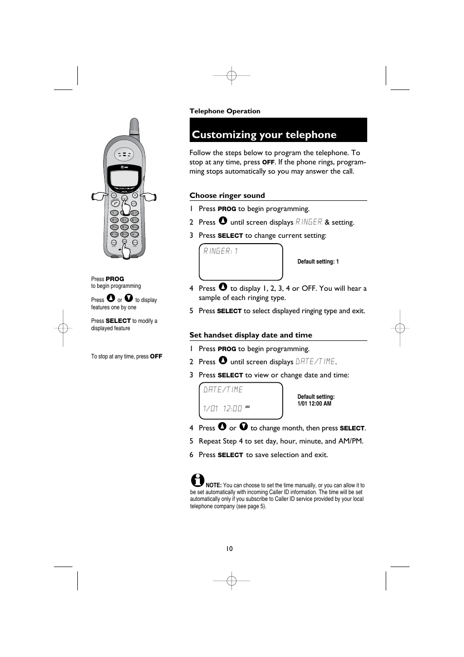 Customizing your telephone | AT&T 1445/1145 User Manual | Page 12 / 32