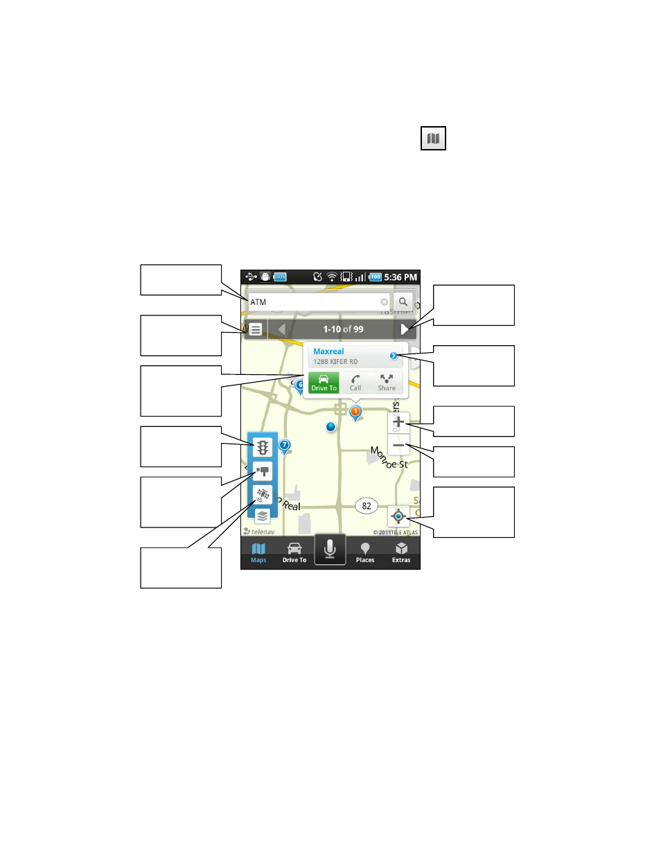 Map results, Share address | AT&T HD61W66 User Manual | Page 51 / 71