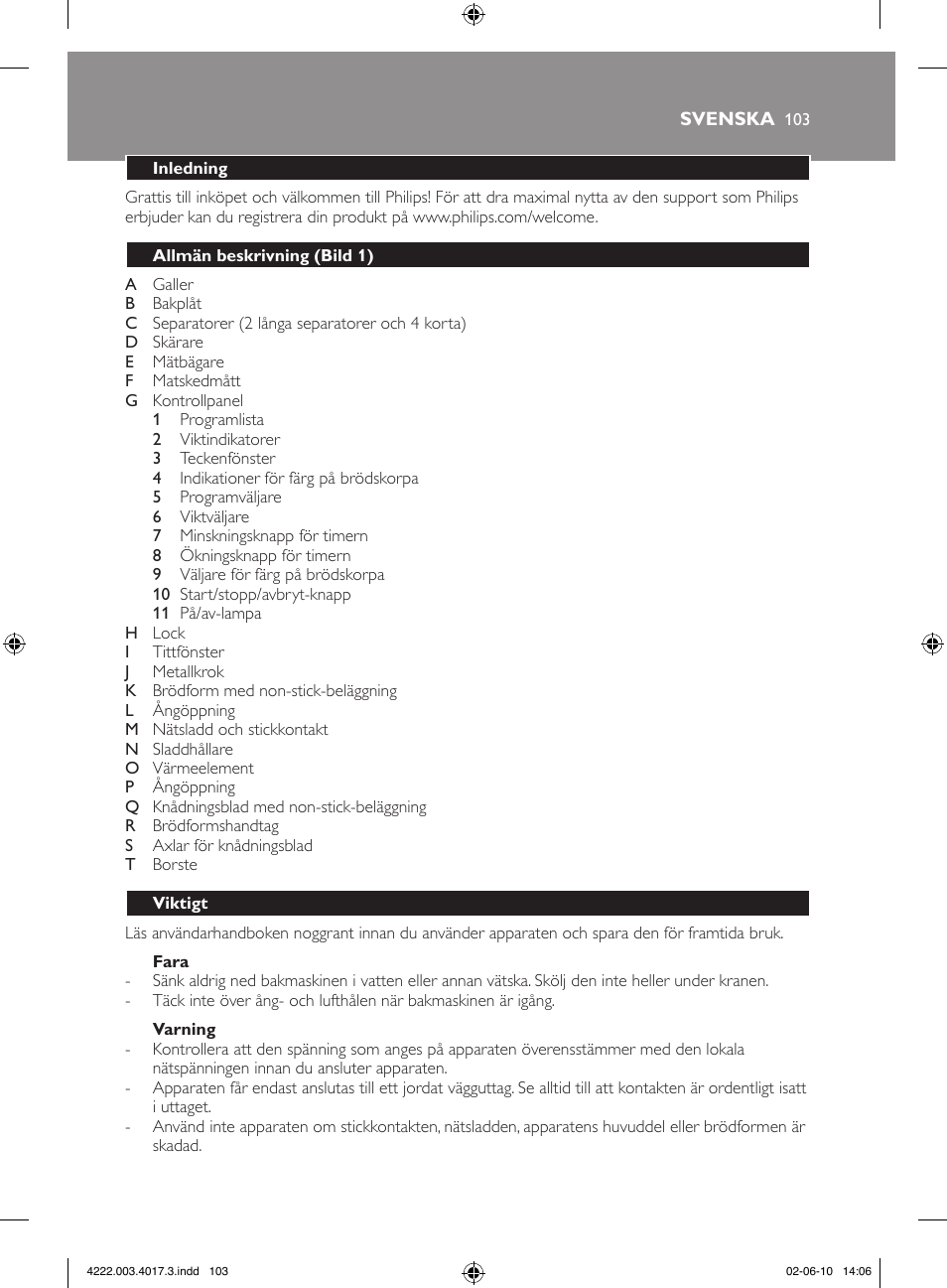 Philips Pure Essentials Collection Machine à pain User Manual | Page 103 / 126