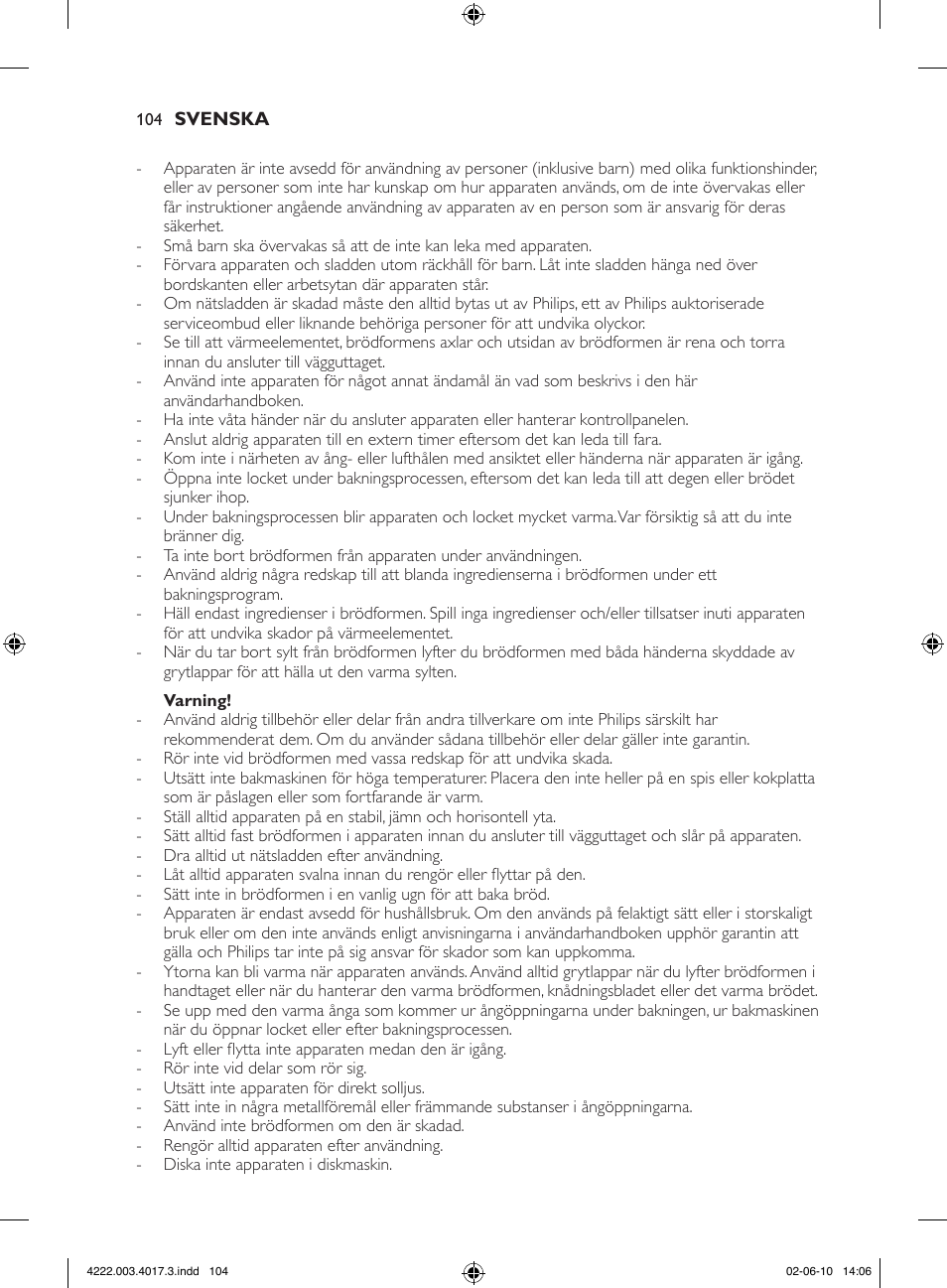 Philips Pure Essentials Collection Machine à pain User Manual | Page 104 / 126