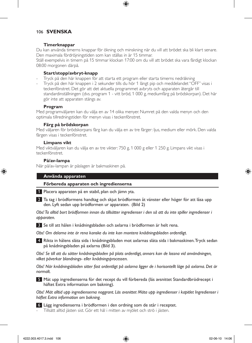 Philips Pure Essentials Collection Machine à pain User Manual | Page 106 / 126