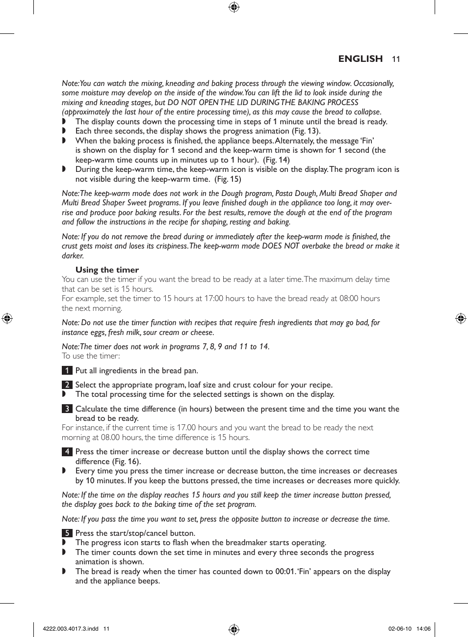 Philips Pure Essentials Collection Machine à pain User Manual | Page 11 / 126
