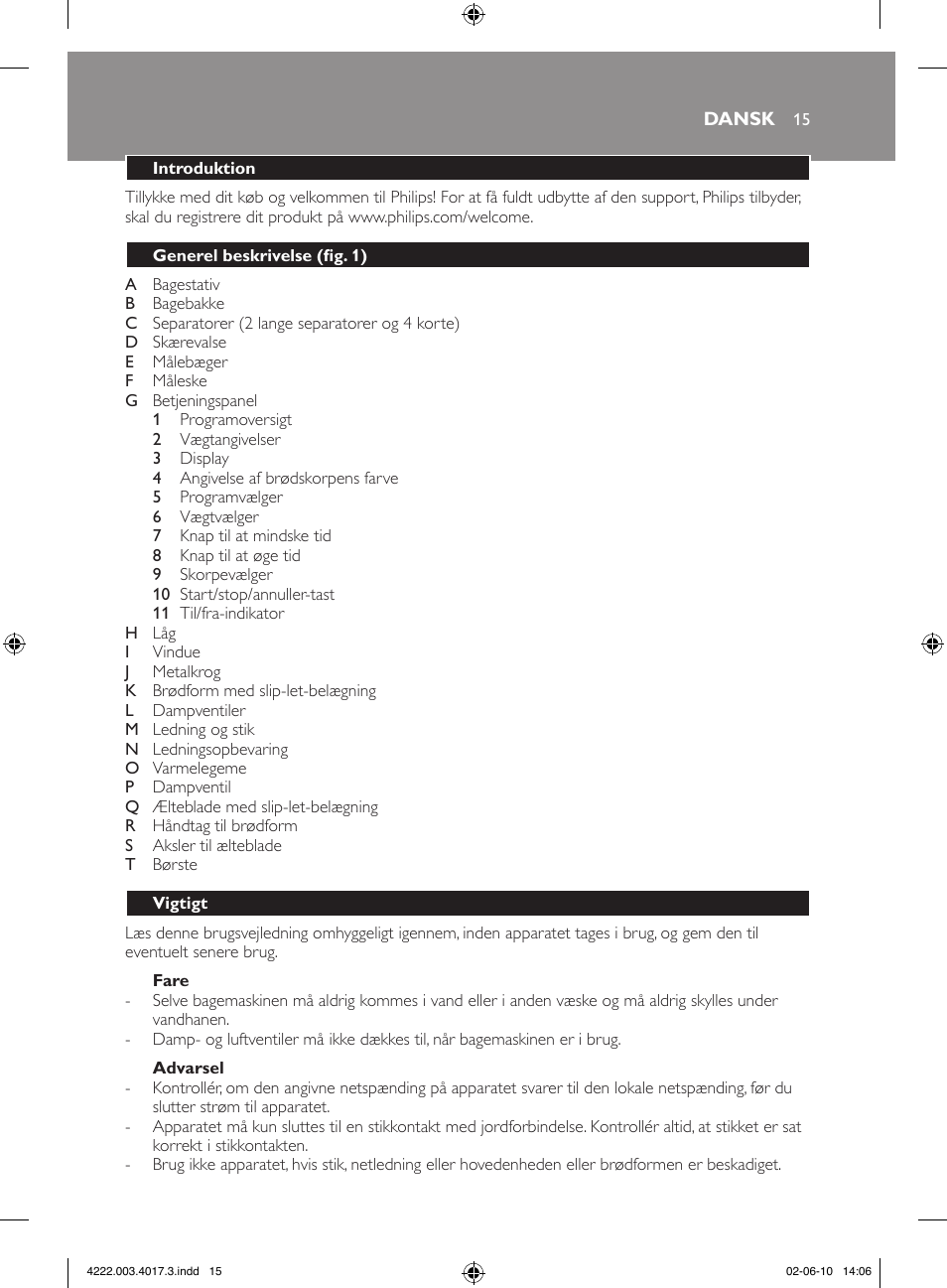 Philips Pure Essentials Collection Machine à pain User Manual | Page 15 / 126