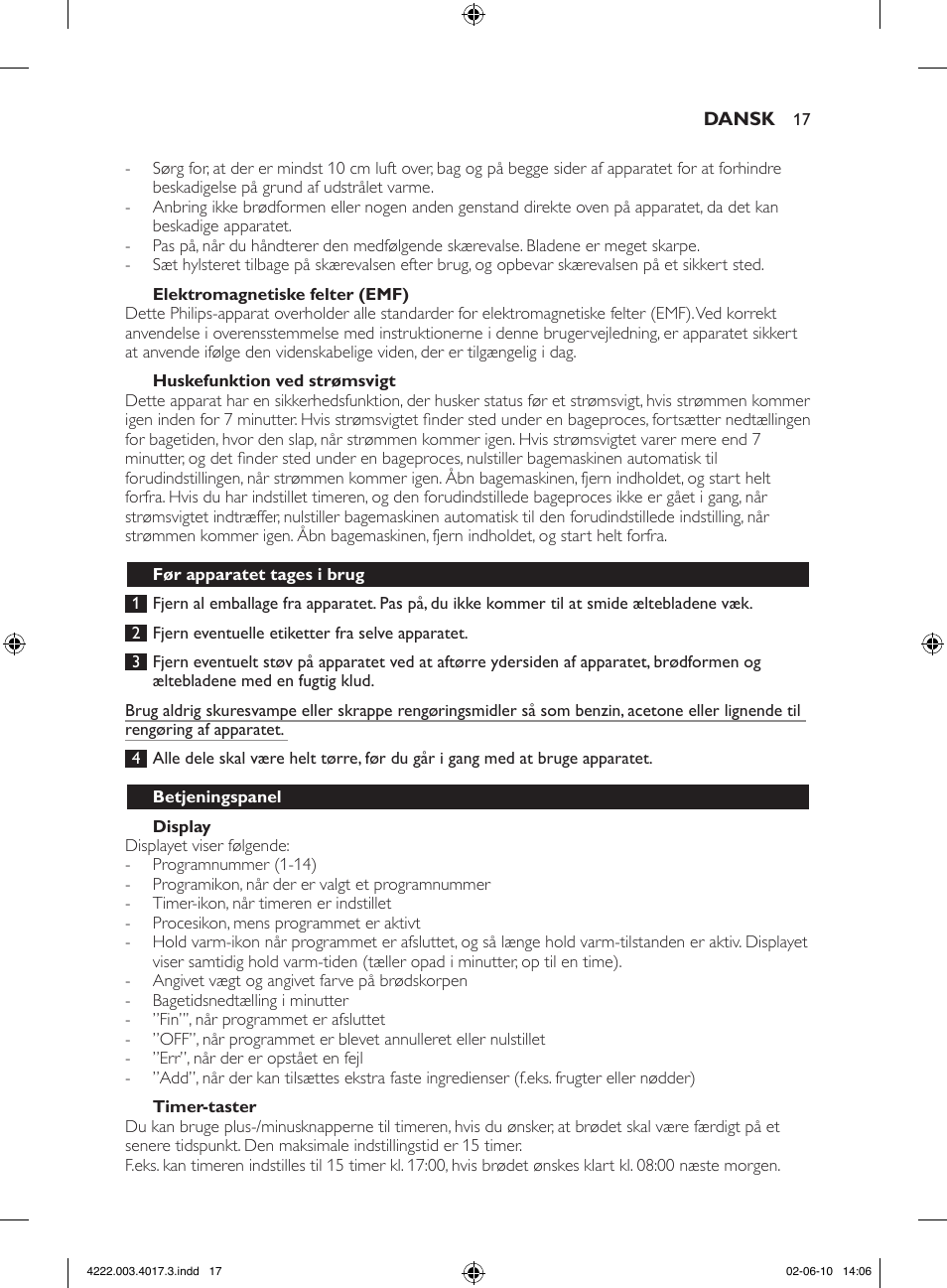 Philips Pure Essentials Collection Machine à pain User Manual | Page 17 / 126