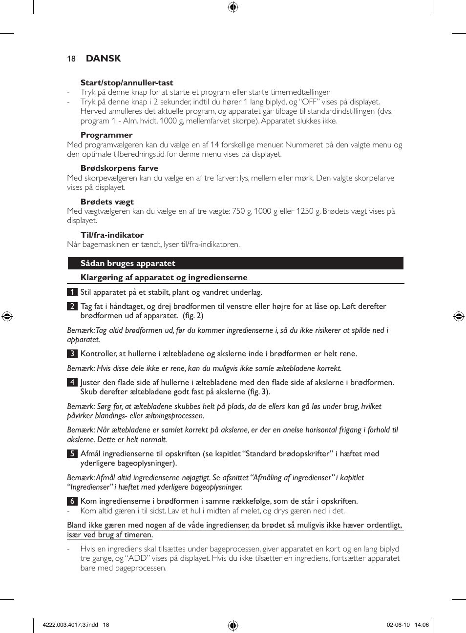 Philips Pure Essentials Collection Machine à pain User Manual | Page 18 / 126
