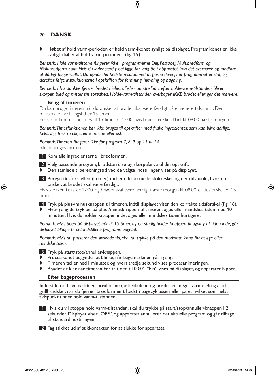 Philips Pure Essentials Collection Machine à pain User Manual | Page 20 / 126