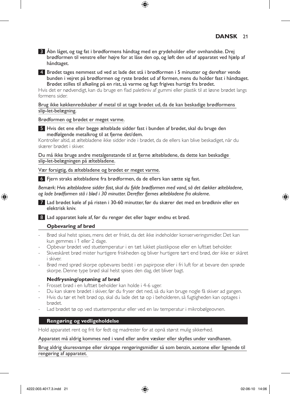 Philips Pure Essentials Collection Machine à pain User Manual | Page 21 / 126
