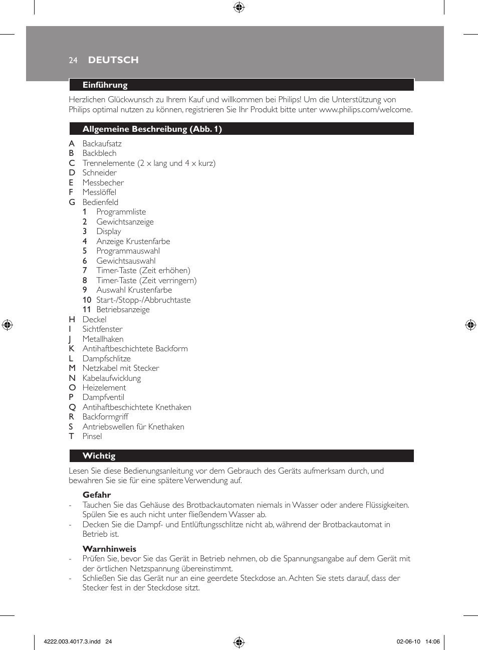 Philips Pure Essentials Collection Machine à pain User Manual | Page 24 / 126