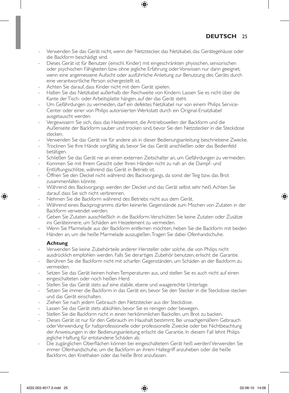 Philips Pure Essentials Collection Machine à pain User Manual | Page 25 / 126