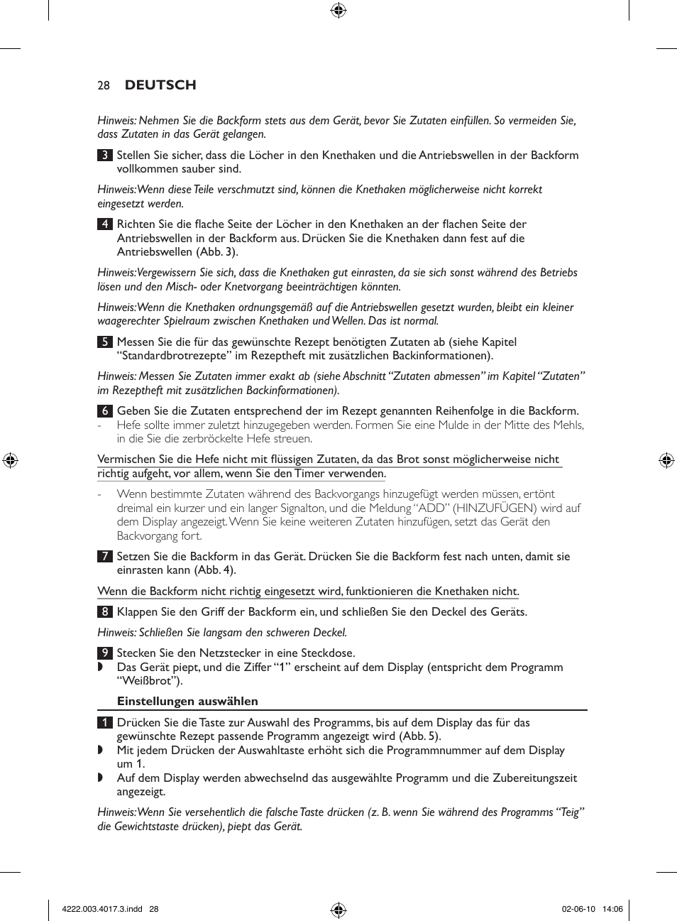 Philips Pure Essentials Collection Machine à pain User Manual | Page 28 / 126