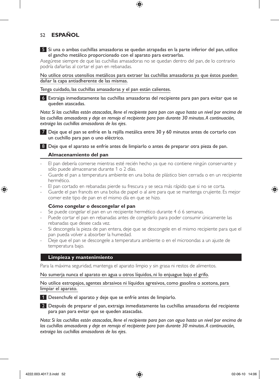 Philips Pure Essentials Collection Machine à pain User Manual | Page 52 / 126