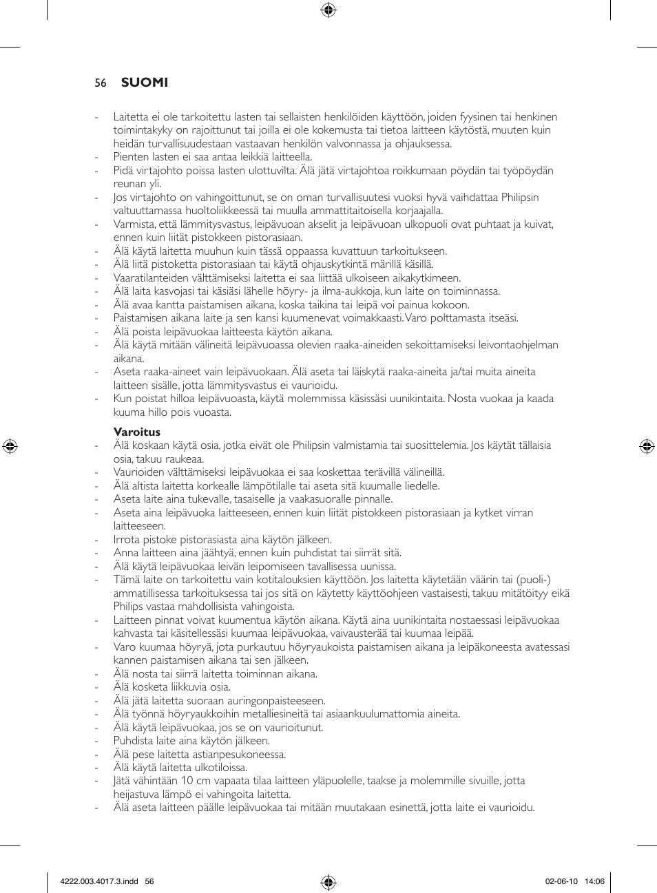 Philips Pure Essentials Collection Machine à pain User Manual | Page 56 / 126