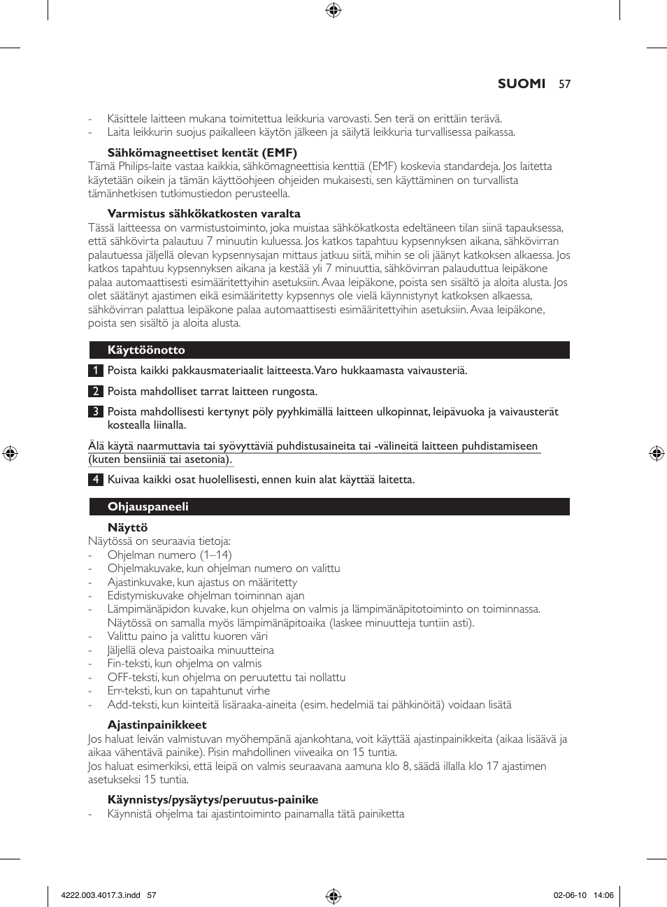 Philips Pure Essentials Collection Machine à pain User Manual | Page 57 / 126