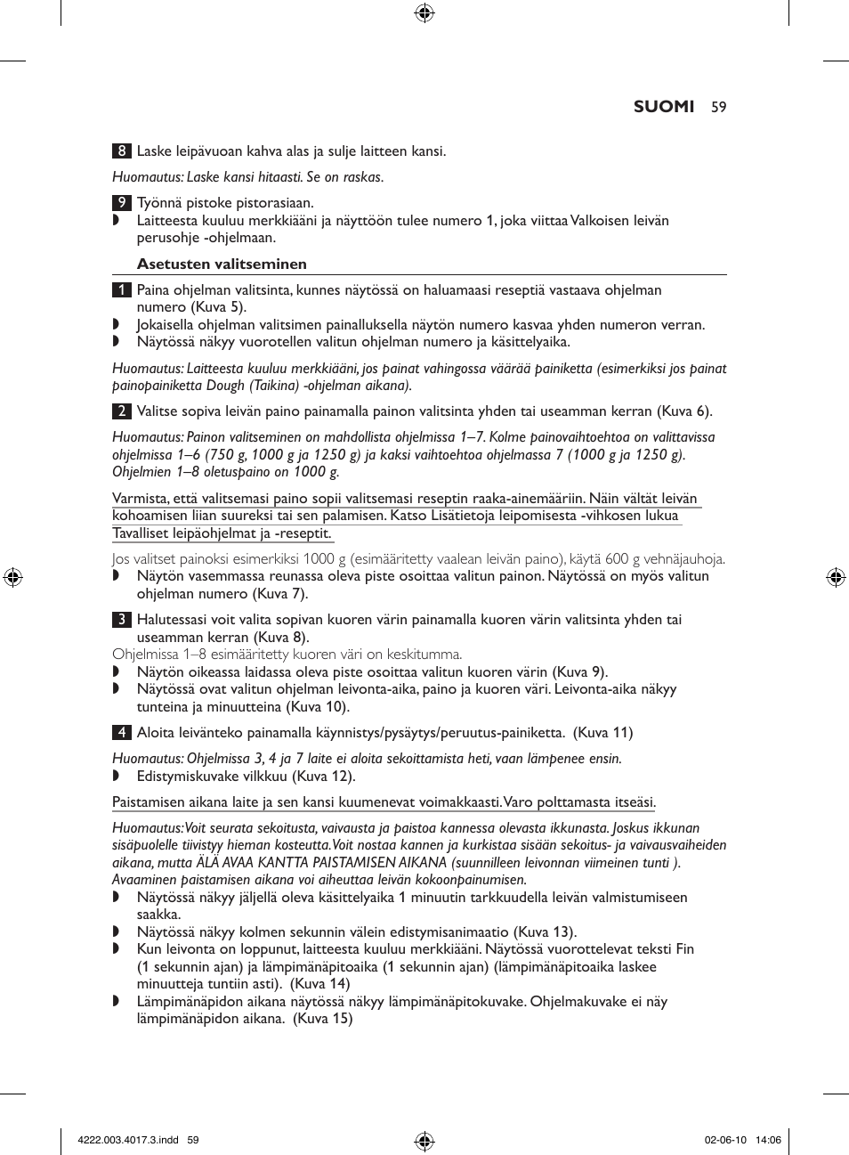 Philips Pure Essentials Collection Machine à pain User Manual | Page 59 / 126