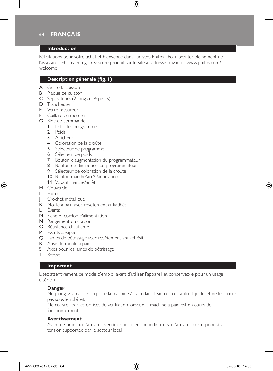 Philips Pure Essentials Collection Machine à pain User Manual | Page 64 / 126