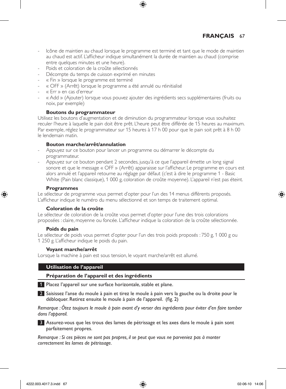 Philips Pure Essentials Collection Machine à pain User Manual | Page 67 / 126