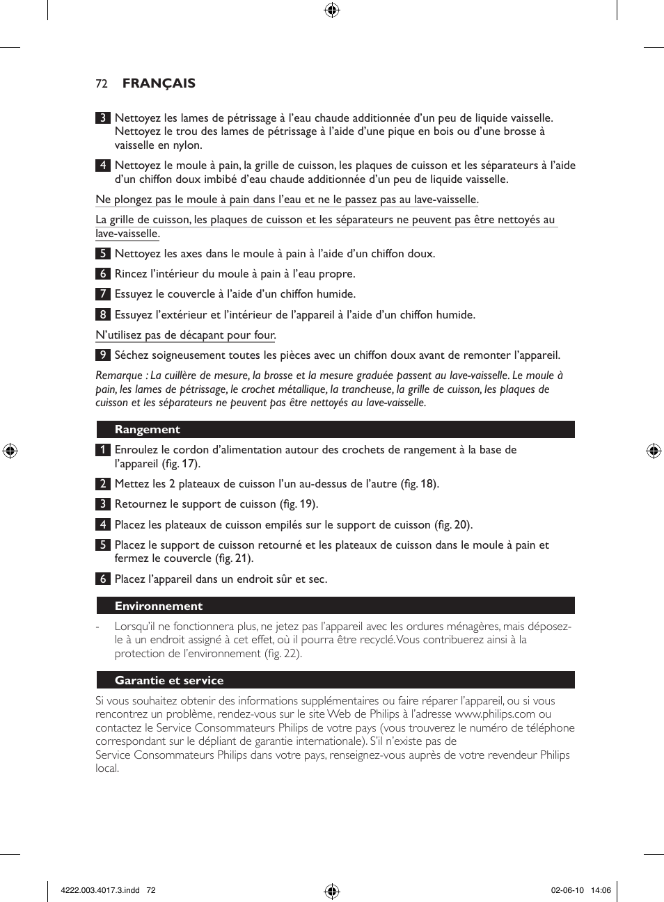 Philips Pure Essentials Collection Machine à pain User Manual | Page 72 / 126