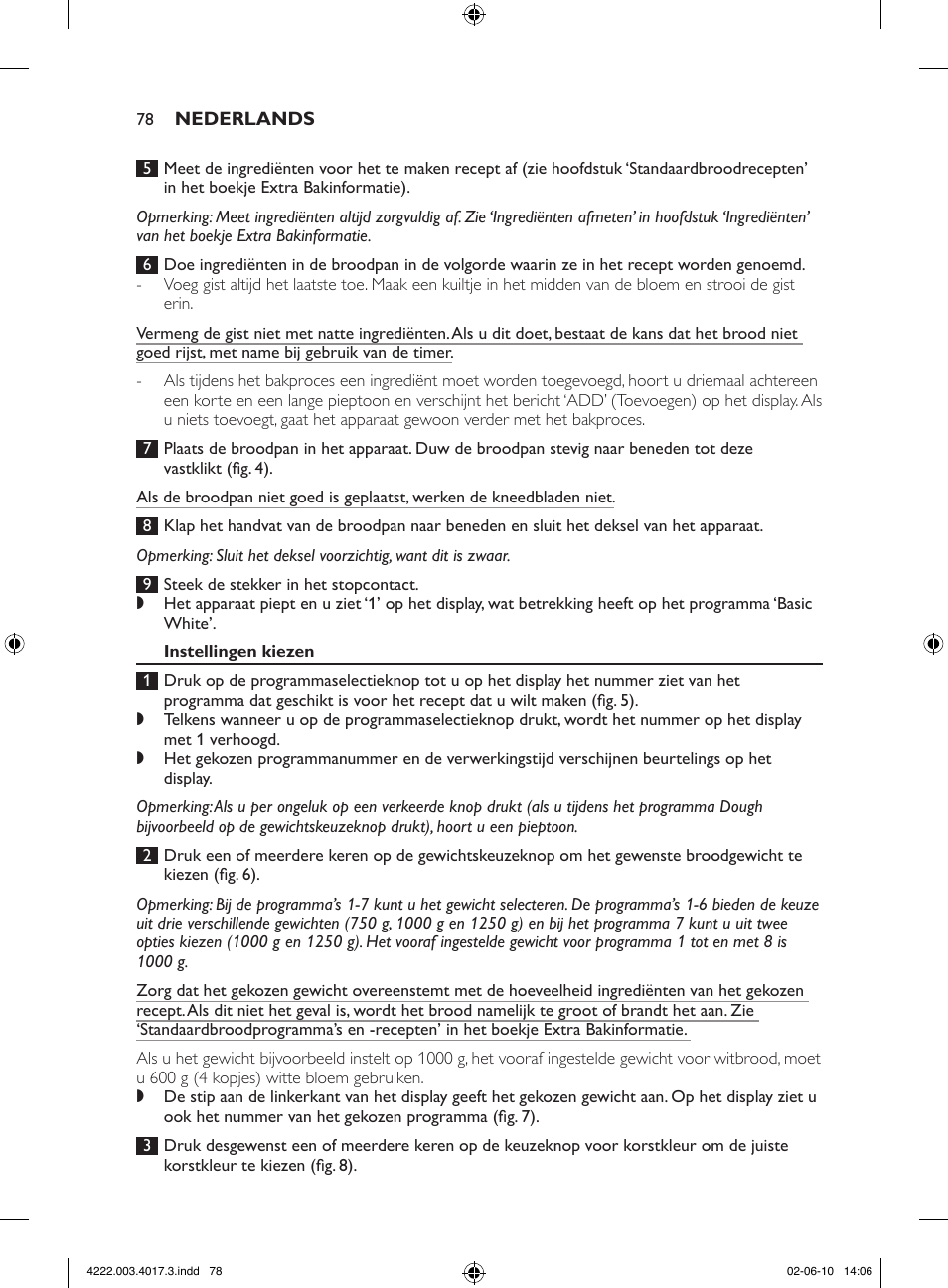 Philips Pure Essentials Collection Machine à pain User Manual | Page 78 / 126