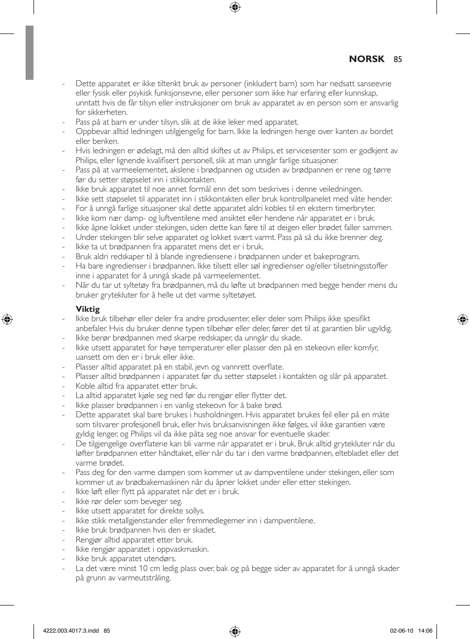 Philips Pure Essentials Collection Machine à pain User Manual | Page 85 / 126