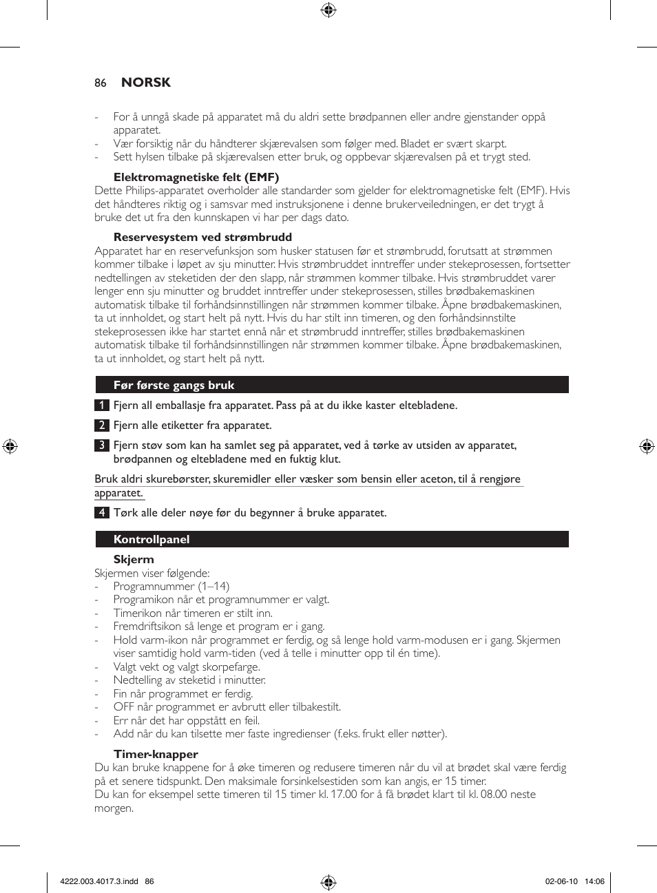 Philips Pure Essentials Collection Machine à pain User Manual | Page 86 / 126