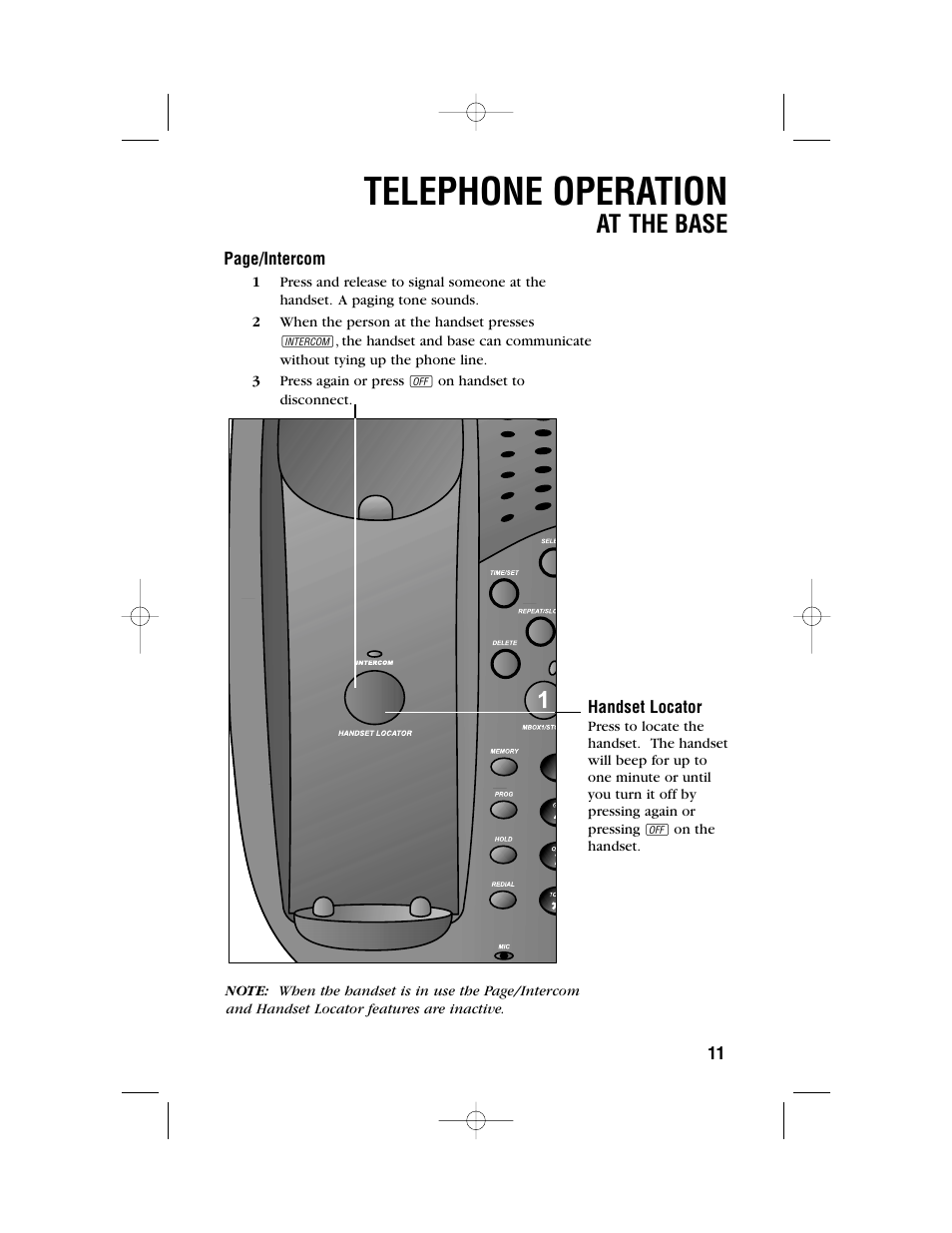 Telephone operation, At the base | AT&T 9371 User Manual | Page 14 / 36