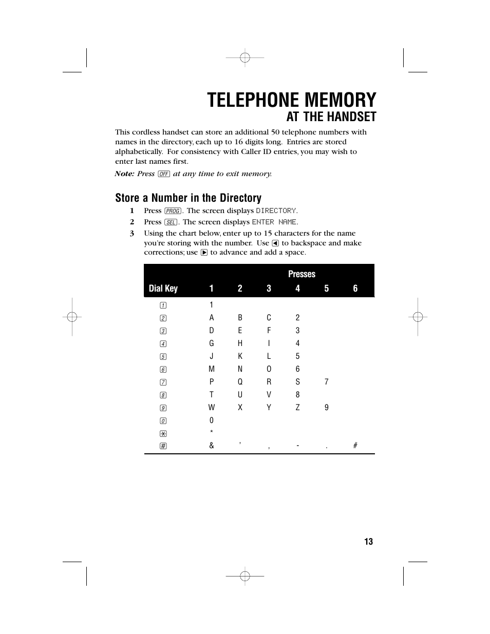 At the handset, Store a number in the directory | AT&T 9371 User Manual | Page 16 / 36