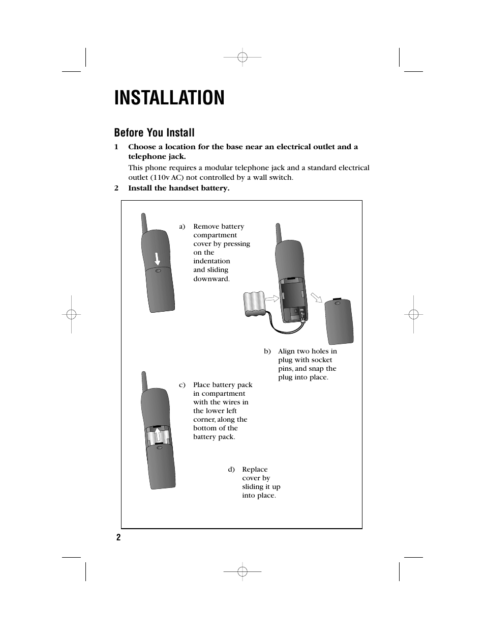 Installation, Before you install | AT&T 9371 User Manual | Page 5 / 36