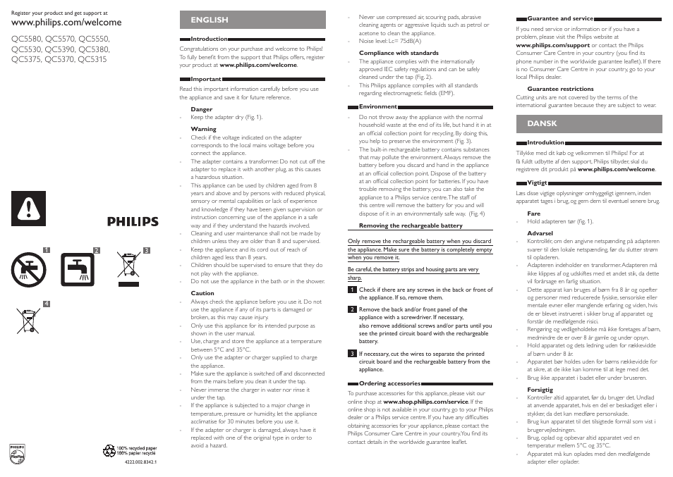 Philips Do-It-Yourself clipper Se tondre les cheveux soi-même User Manual | 10 pages