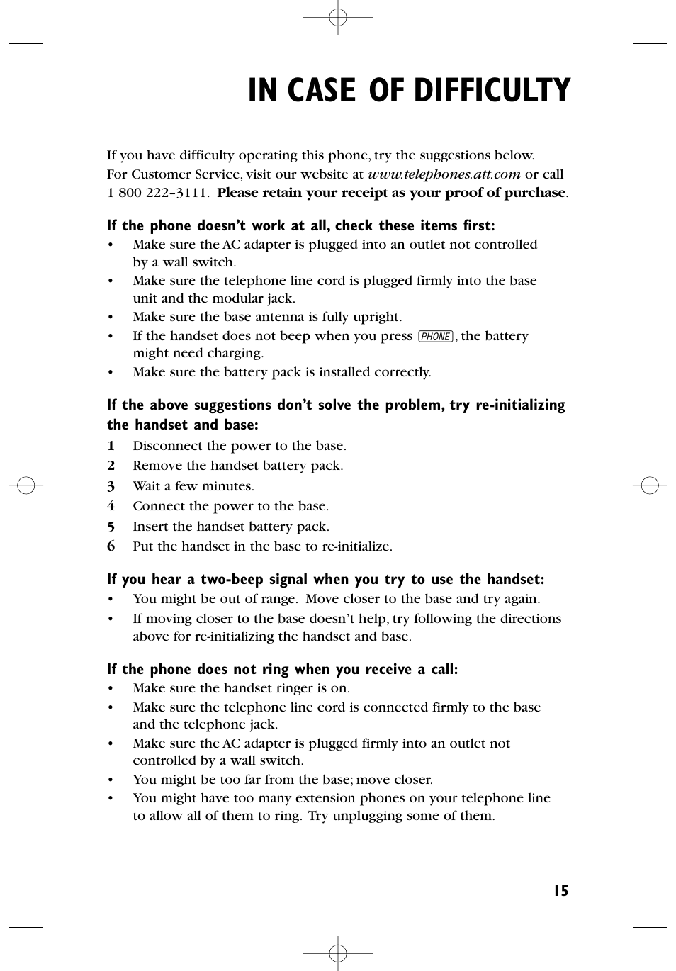 AT&T 6100 User Manual | Page 16 / 17