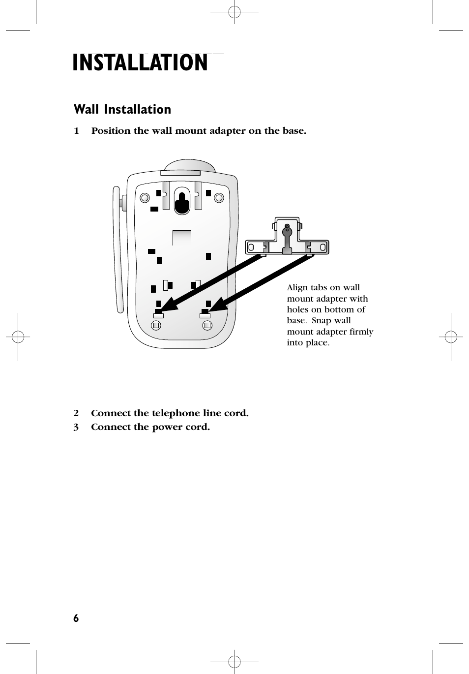 Headline left, Installation, Headline l-sub | AT&T 6100 User Manual | Page 7 / 17