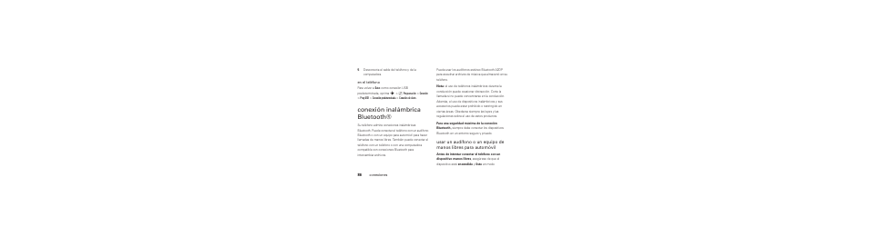 Conexión inalámbrica bluetooth, Conexión inalámbrica, Bluetooth | AT&T MOTO Z9 User Manual | Page 206 / 248