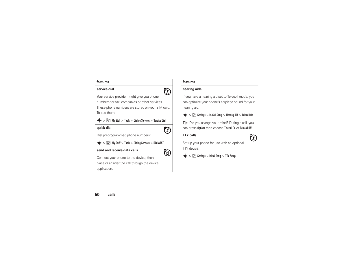 AT&T MOTO Z9 User Manual | Page 52 / 248