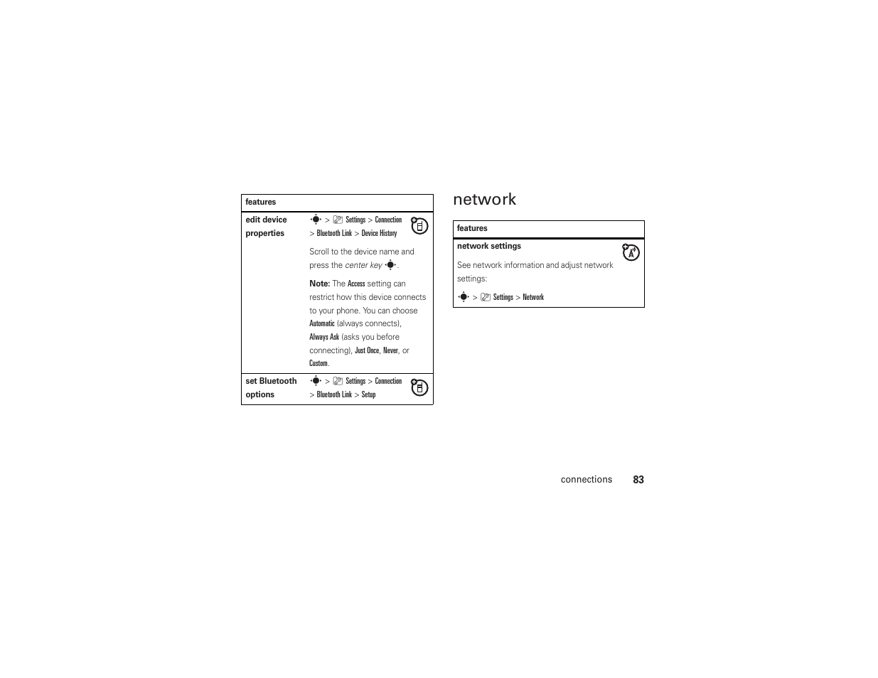 Network | AT&T MOTO Z9 User Manual | Page 85 / 248