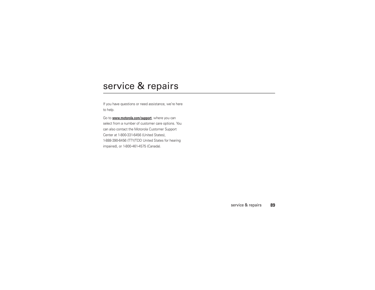 Service & repairs | AT&T MOTO Z9 User Manual | Page 91 / 248