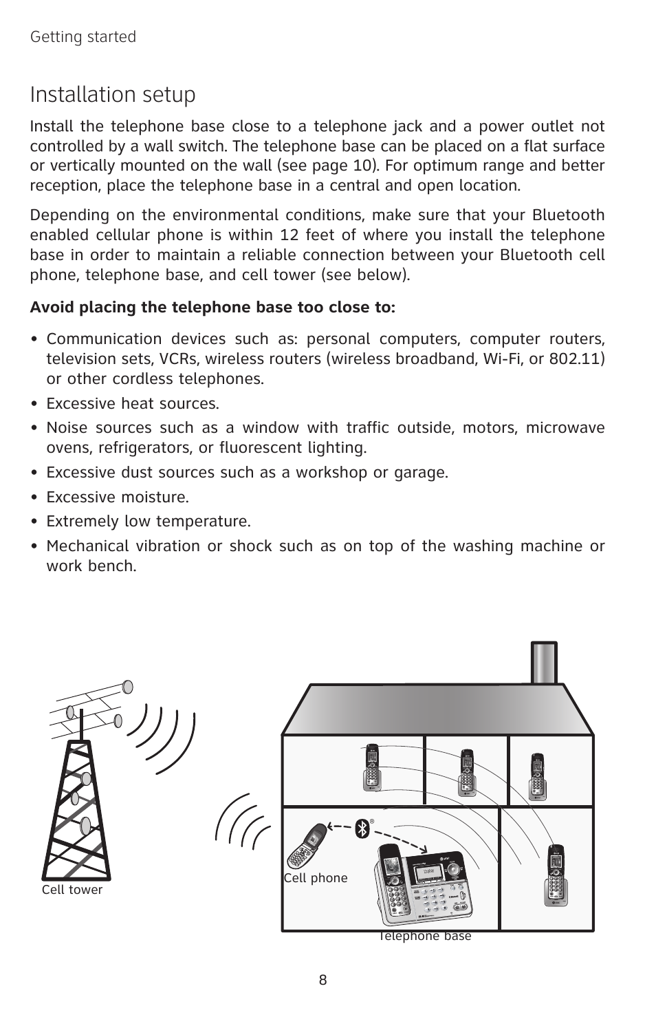 Installation setup, Getting started | AT&T EP5632/EP5632-2 User Manual | Page 12 / 117
